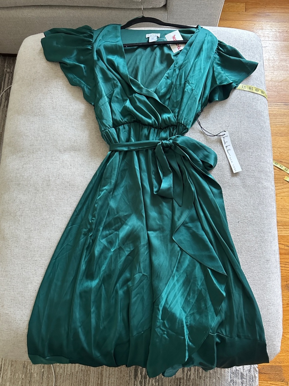 Emerald Green Wrap Midi Dress by Nicole Miller New York